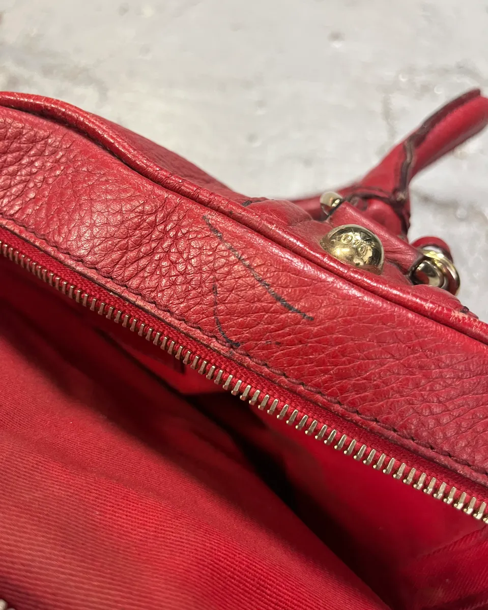 AW2010 Dolce & Gabbana Red Leather Multi-Zip Lily Bag - Image 11