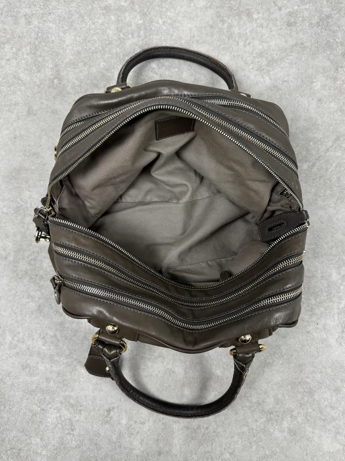 AW2010 Dolce & Gabbana Taupe Multi-Zip Leather Lily Bag - Image 14