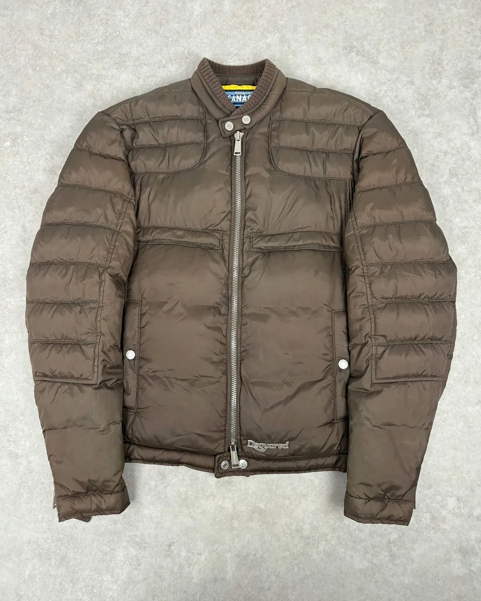 AW2010 Dsquared2 Brown Biker Puffer Jacket