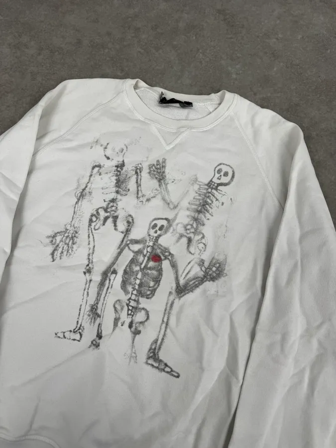 AW2010 Dsquared2 White Skeleton Abstract Crewneck Sweater - Image 5