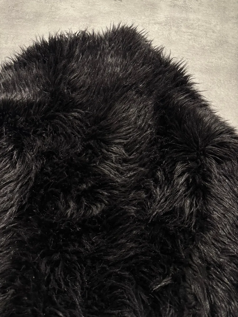 AW2010 Emporio Armani Black Faux-Fur Long Jacket - Image 5