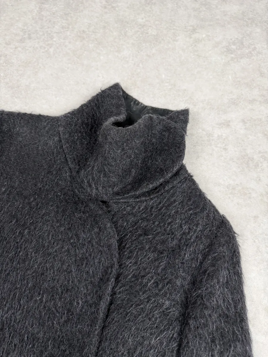 AW2010 Emporio Armani Grey Asymmetrical Elegant Collar Jacket - Image 10