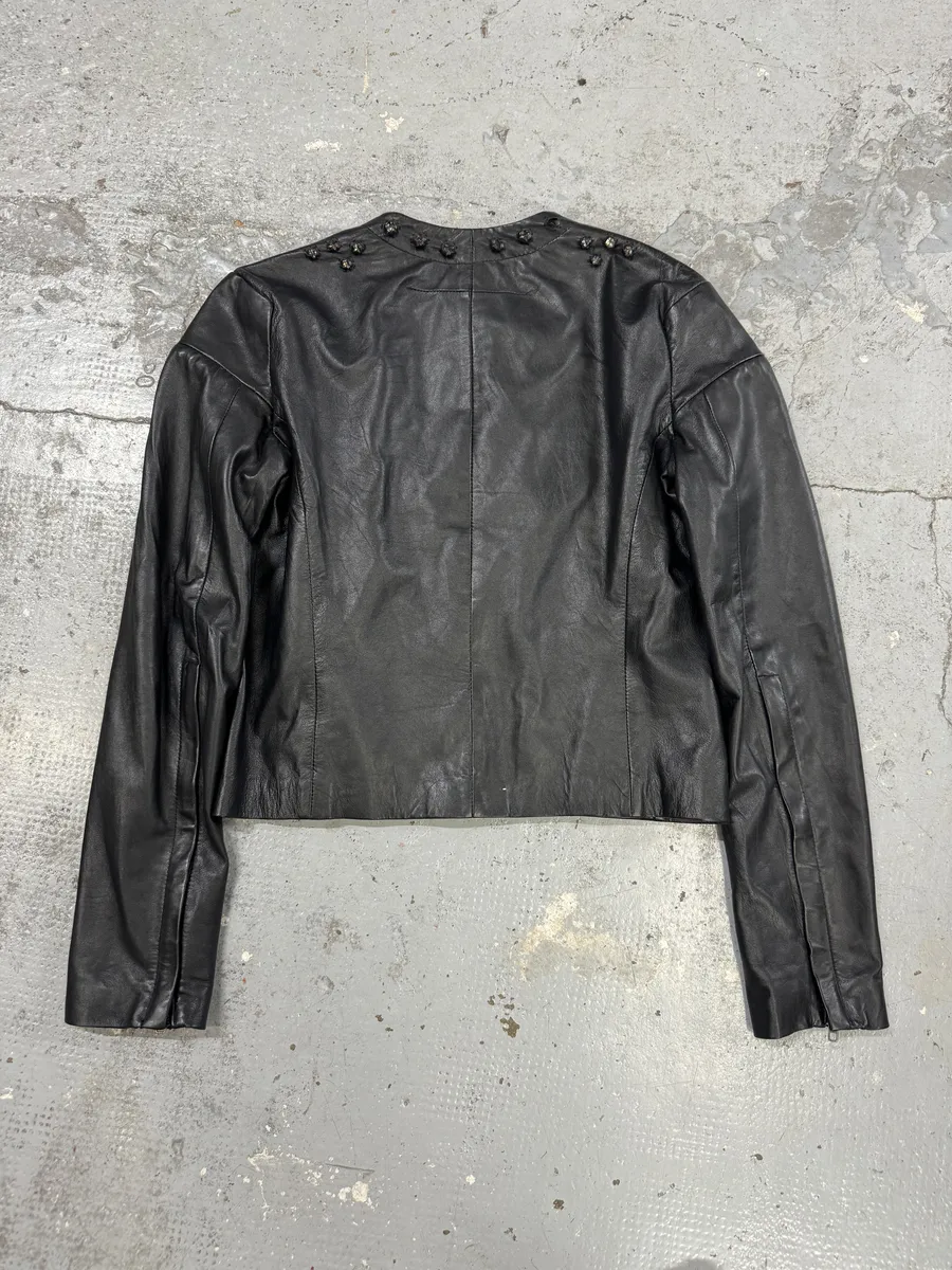 AW2010 Givenchy Black Crystal Embellished Leather Jacket by Riccardo Tisci - Image 4
