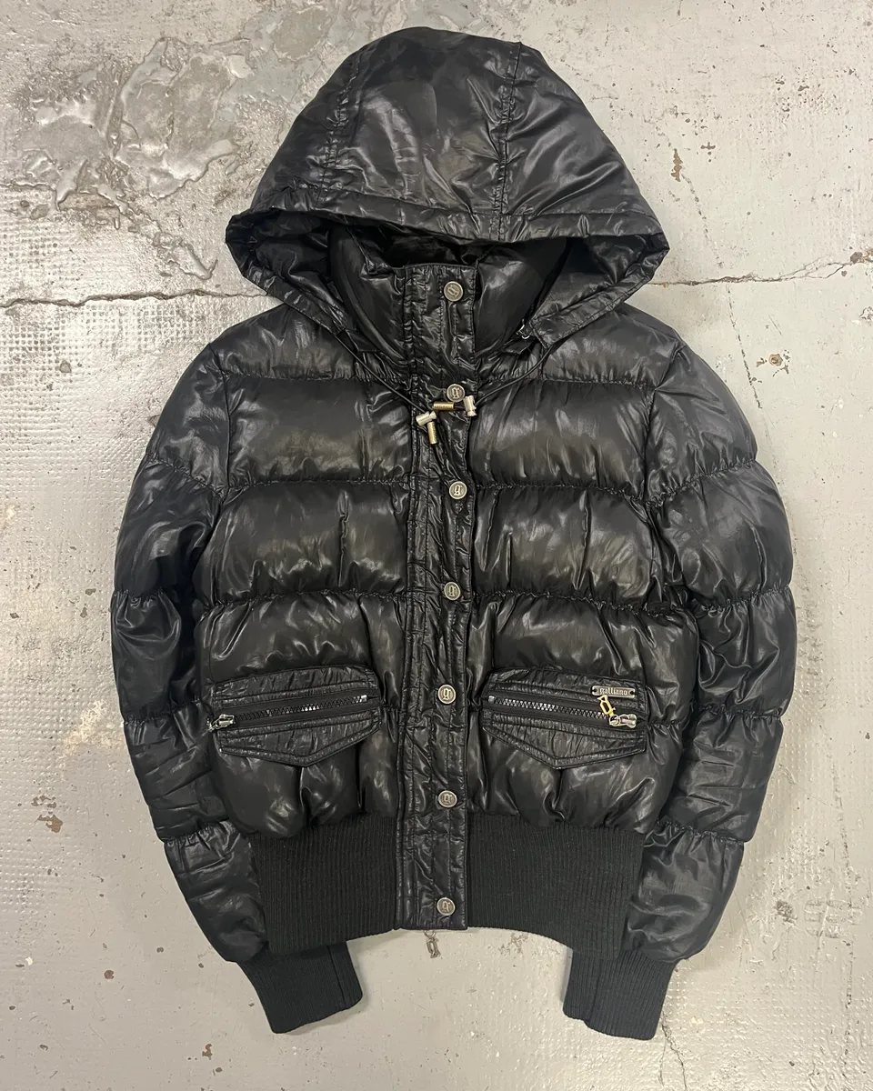 AW2010 John Galliano Black Puffer Hooded Jacket - Image 2
