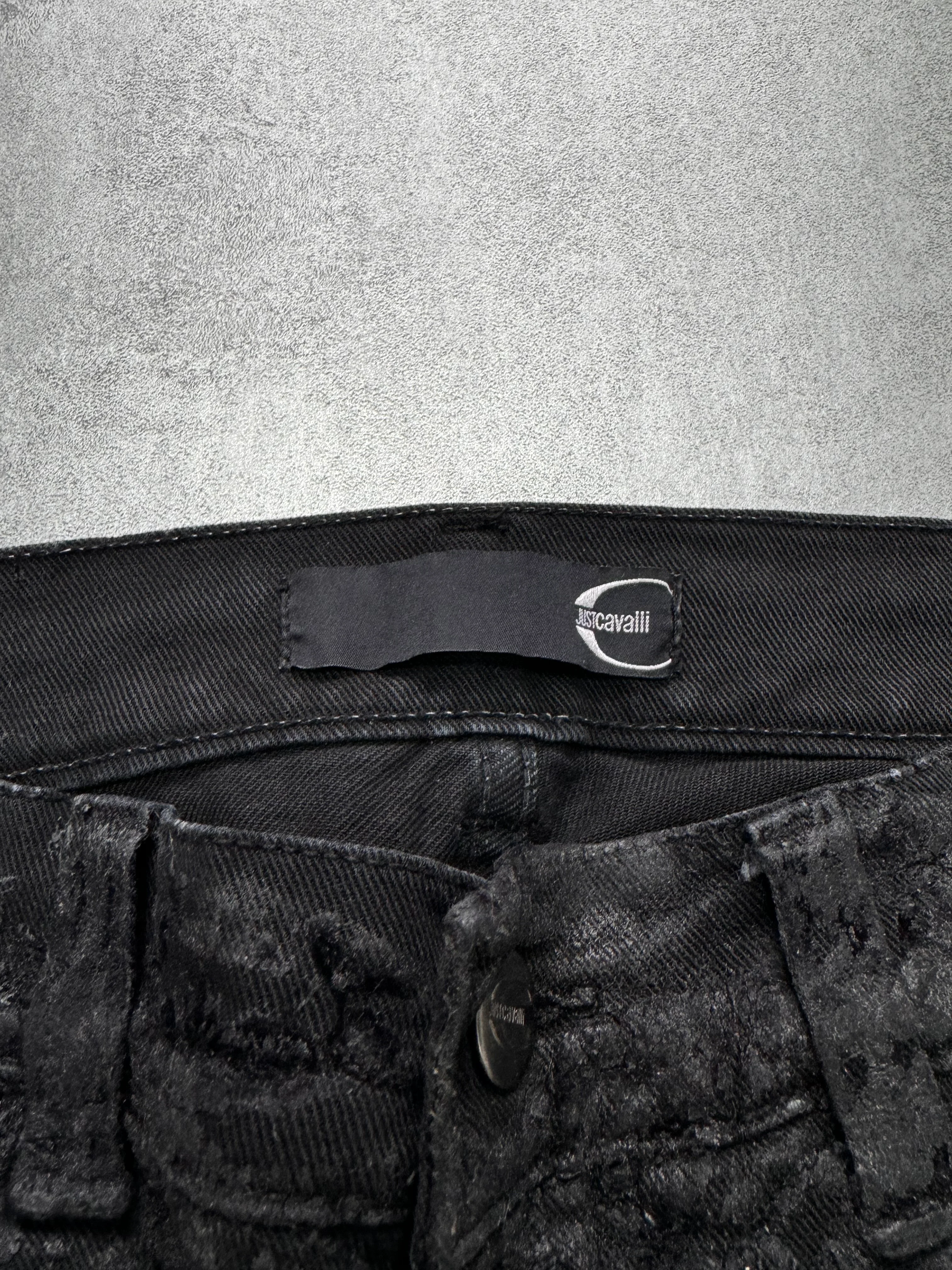 AW2010 Just Cavalli Rainy Obscure Velvet Jeans (S) - Image 4