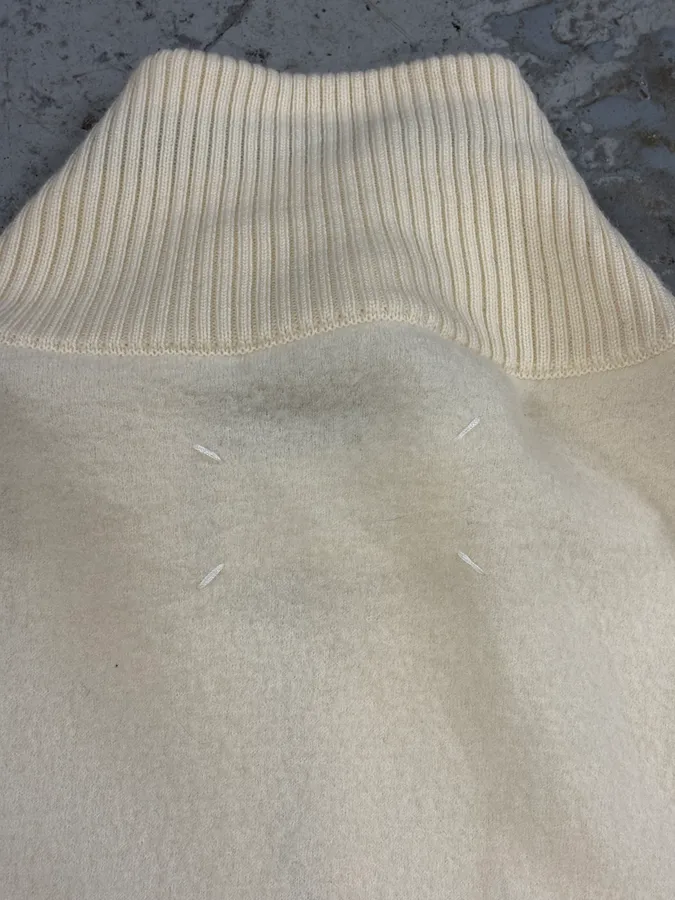 AW2010 Maison Margiela White Flower Zip-up Sweater - Image 7