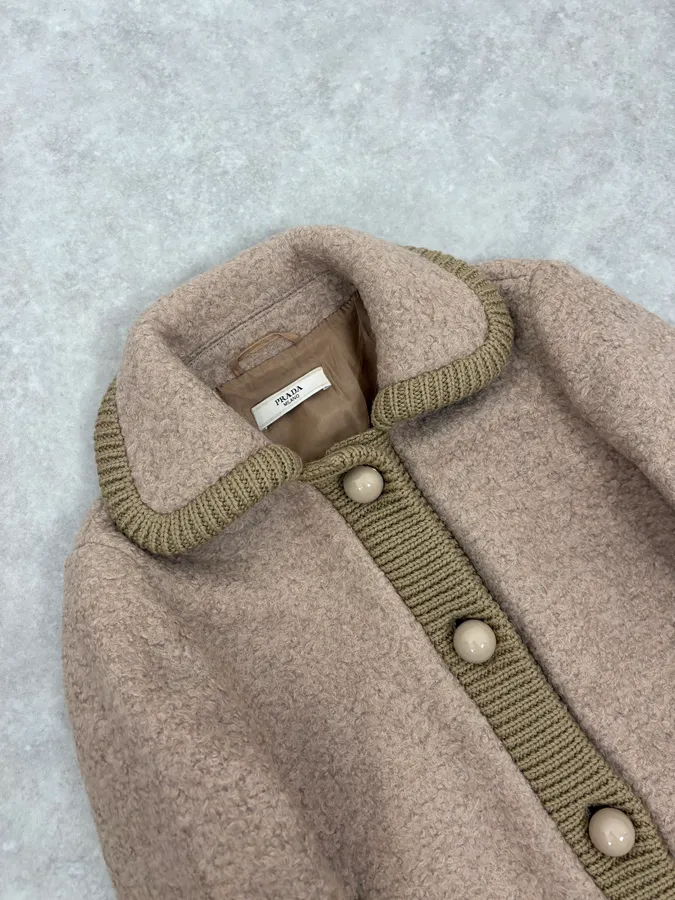 AW2010 Prada Beige Wool Cardigan Jacket - Image 5