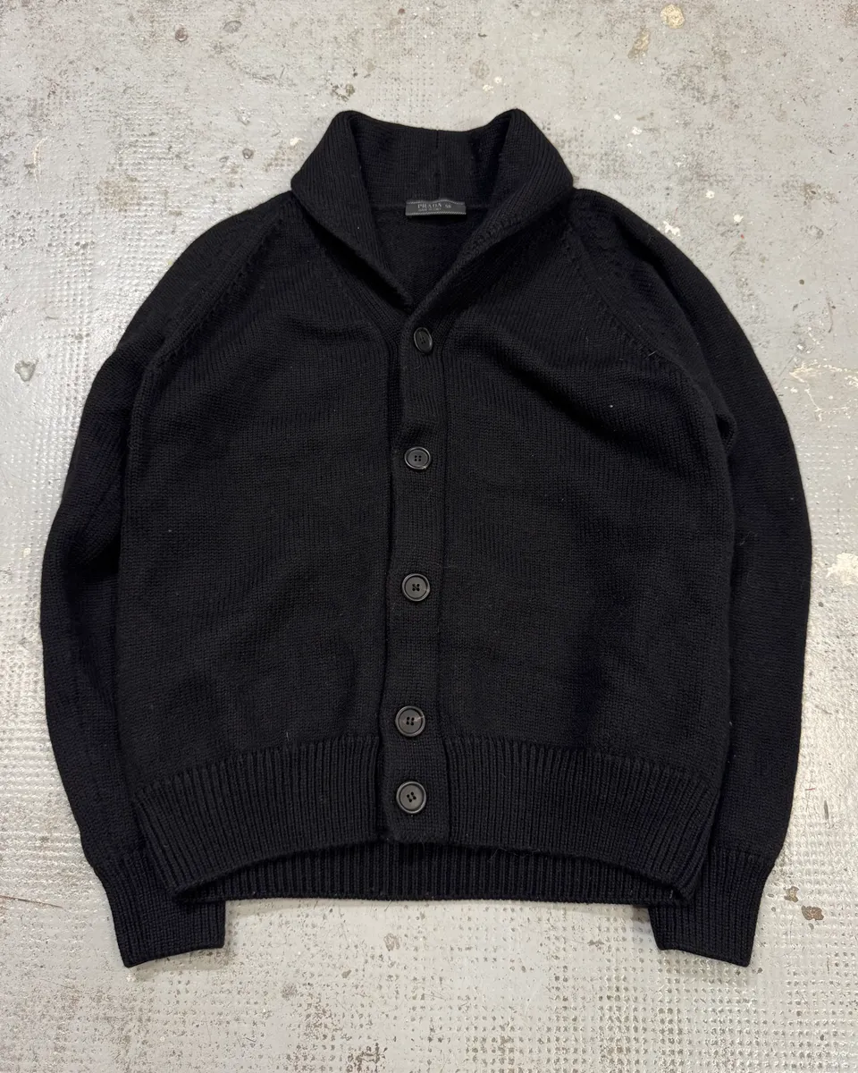 AW2010 Prada Black Wool Buttoned Sweater