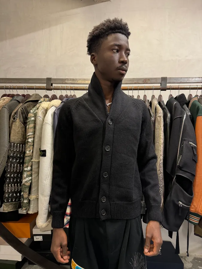 AW2010 Prada Black Wool Buttoned Sweater - Image 2