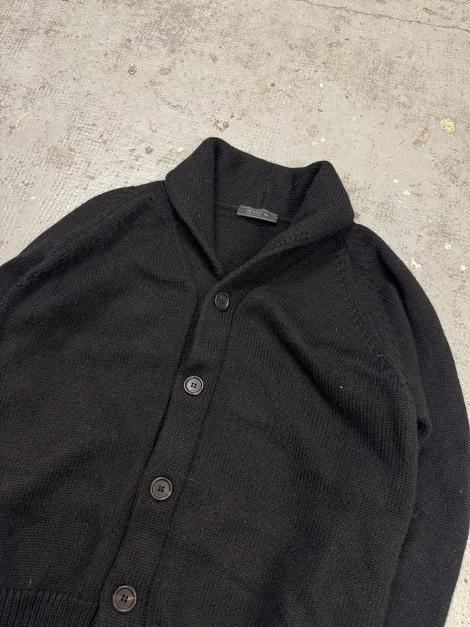 AW2010 Prada Black Wool Buttoned Sweater - Image 5