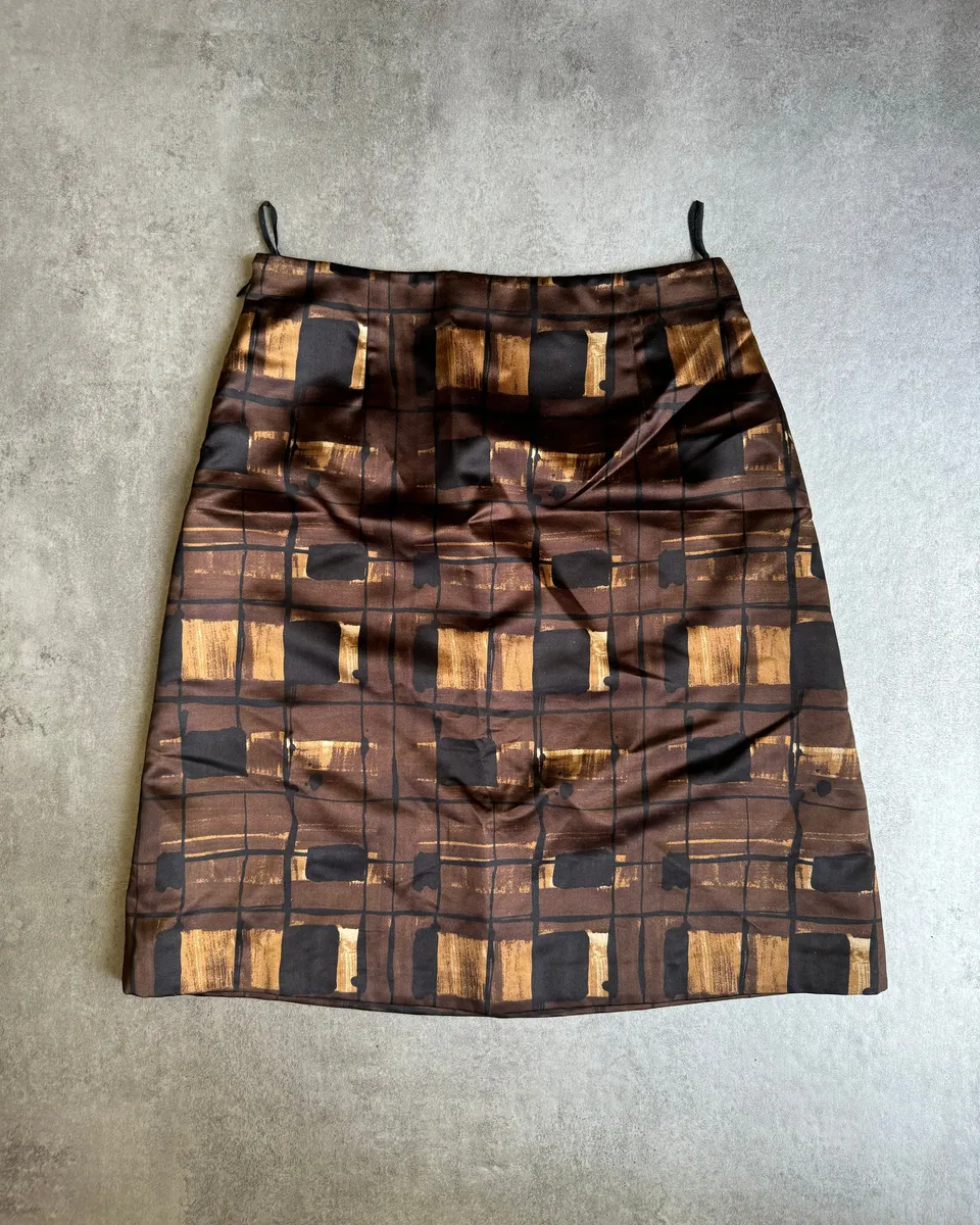 AW2010 Prada Brown Silk Skirt - Image 3