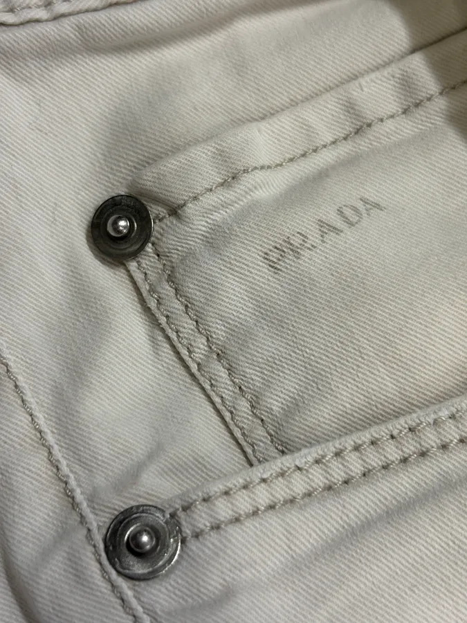 AW2010 Prada White Slim Jeans - Image 10