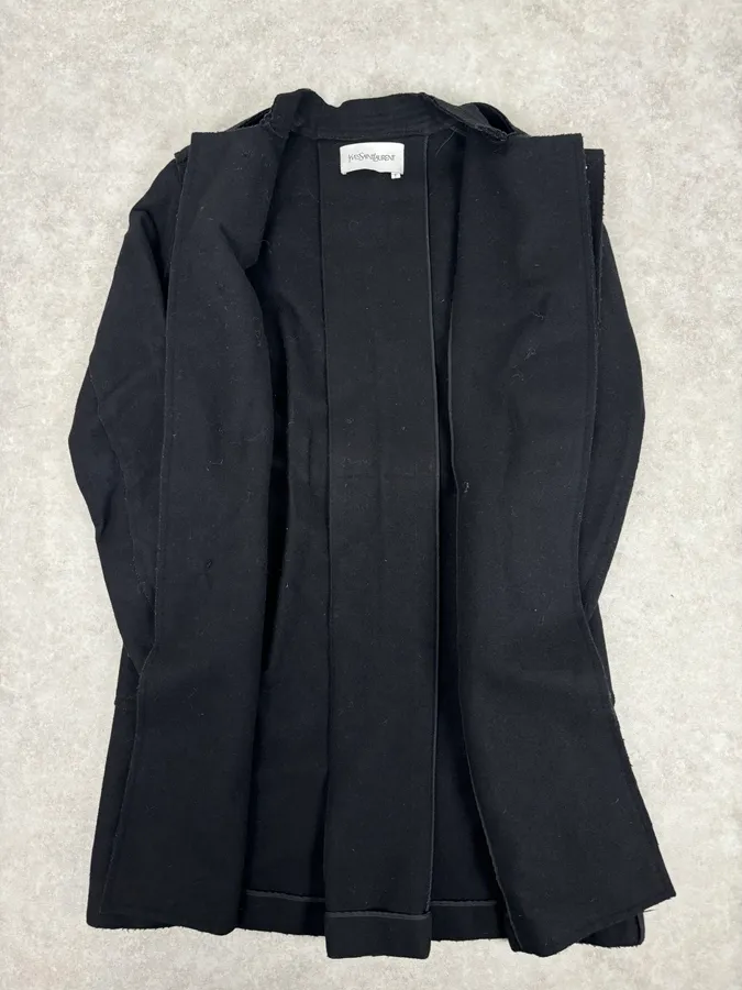 AW2010 Yves Saint Laurent Black Asymmetrical Officer Coat - Image 7