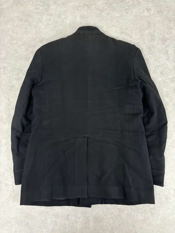 AW2010 Yves Saint Laurent Classy Officer Buttoned Black Long Wool Coat - Image 5