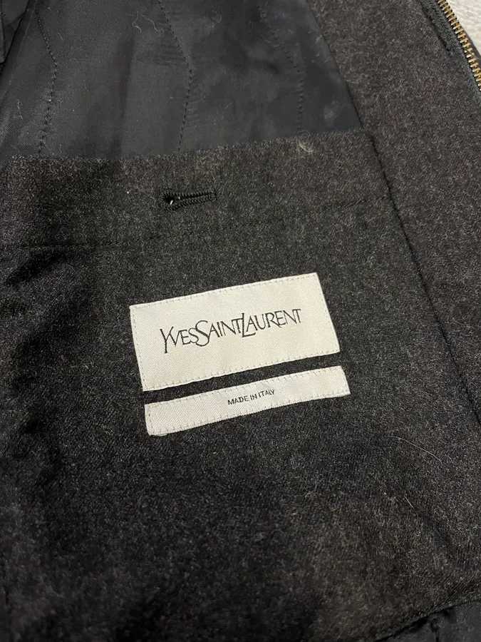 AW2010 Yves Saint Laurent Hidden & Detachable Hood Black Wool Jacket - Image 11