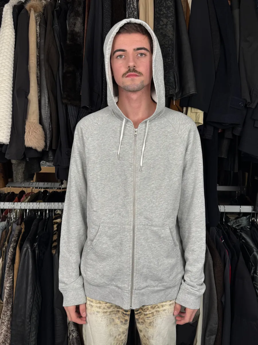 AW2011 Acne Studios Grey Minimalist Zip-up Hoodie - Image 2