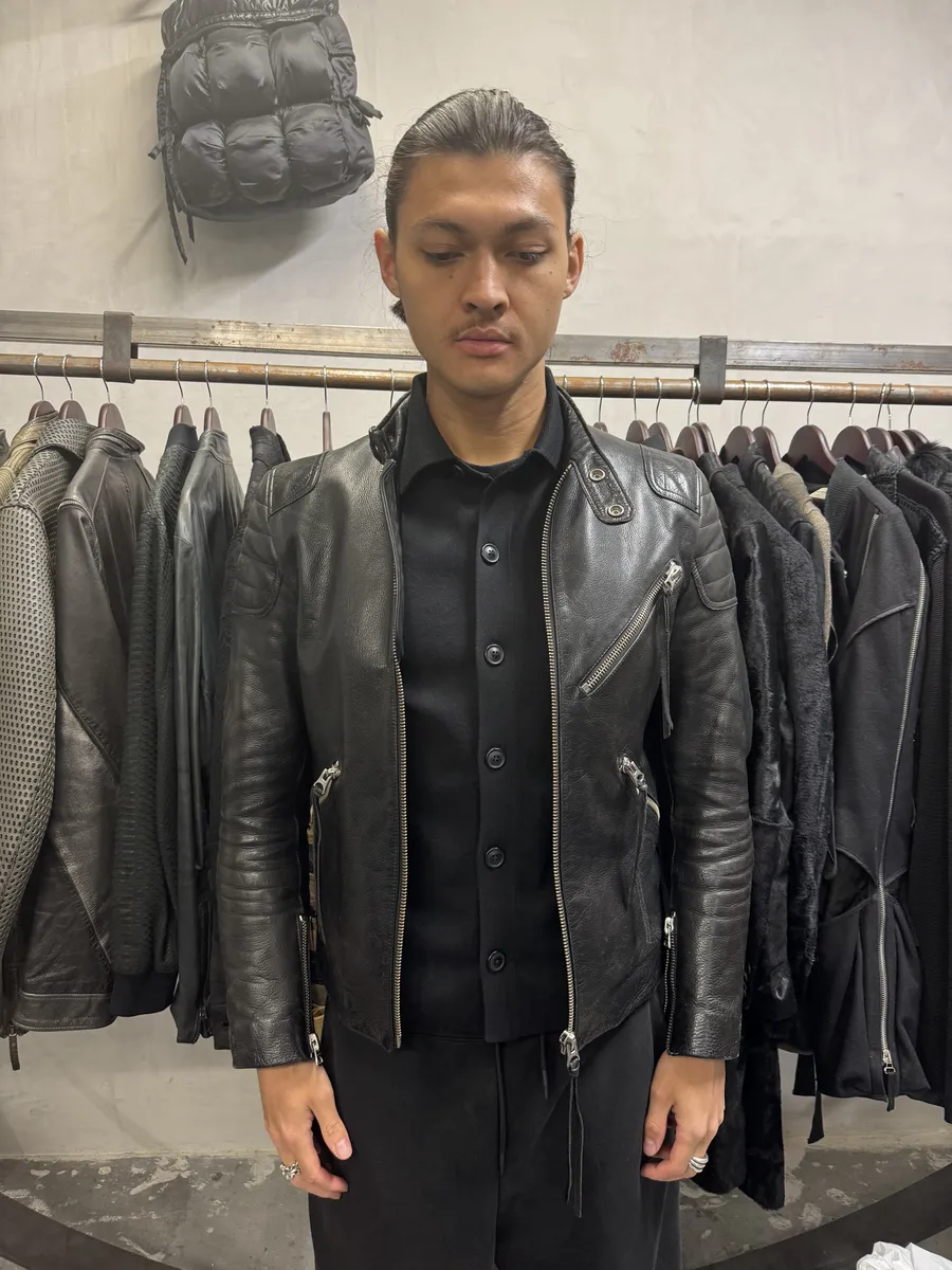 AW2011 Acne Studios Padded Multi Zips Biker Calf Leather Jacket - Image 2