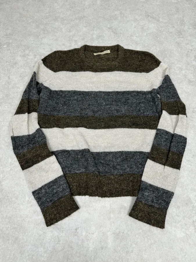 AW2011 Balenciaga Grey Striped Wool Sweater - Image 4