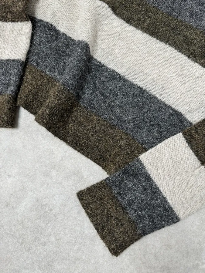 AW2011 Balenciaga Grey Striped Wool Sweater - Image 6