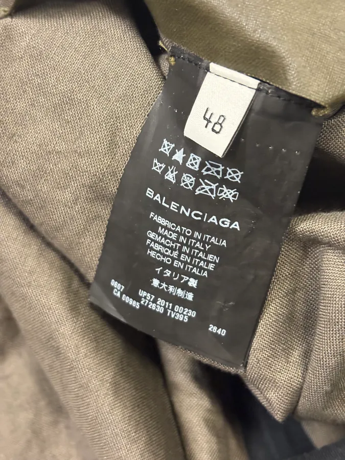 AW2011 Balenciaga Khaki Blend Hooded Long Anorak Jacket - Image 12
