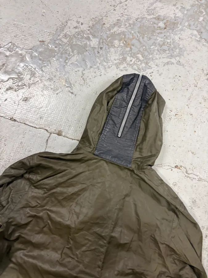 AW2011 Balenciaga Khaki Blend Hooded Long Anorak Jacket - Image 7