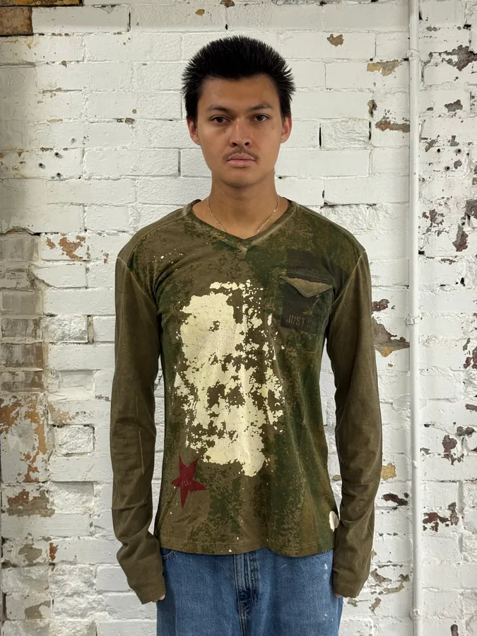 AW2011 Cavalli Military Camo Green Longsleeves - Image 2