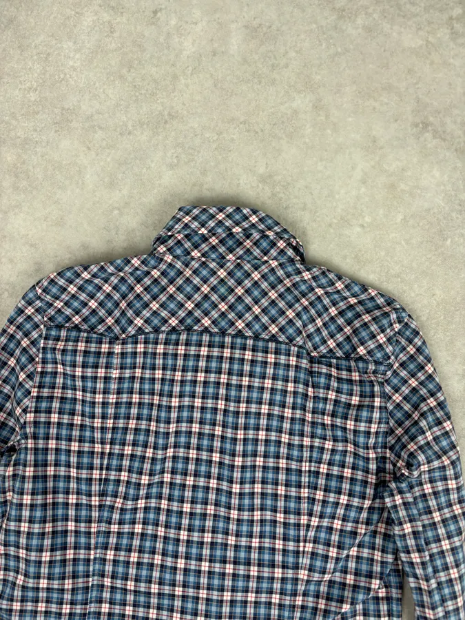 AW2011 Dolce & Gabbana Blue Plaid Cotton Western Shirt - Image 6