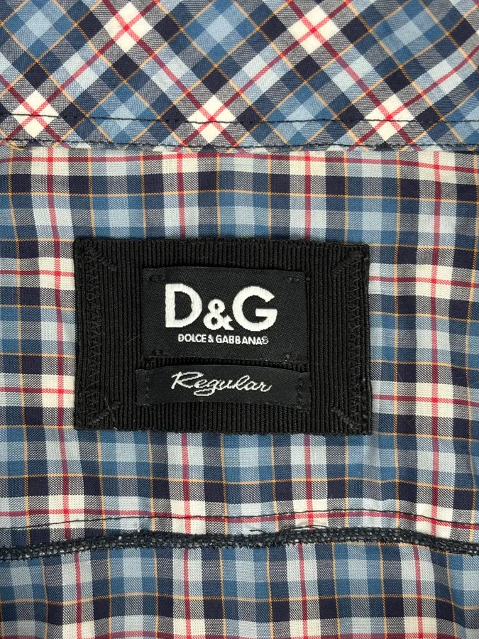 AW2011 Dolce & Gabbana Blue Plaid Cotton Western Shirt - Image 9