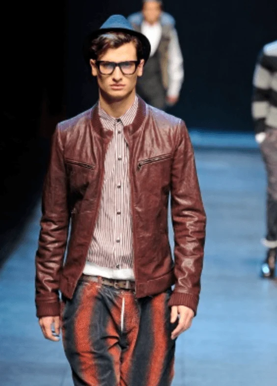 AW2011 Dolce & Gabbana Bordeaux Red Leather Jacket - Image 2
