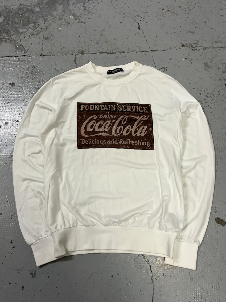 AW2011 Dolce & Gabbana Coca-Cola Foutain Service White Sweatshirt - Image 3