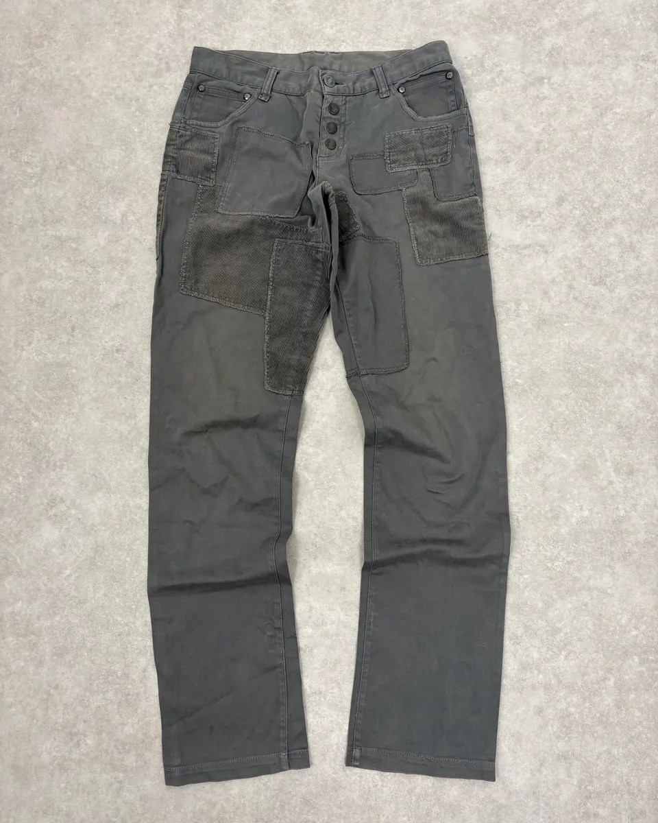 AW2011 Dolce & Gabbana Grey Patchwork Slim Pants