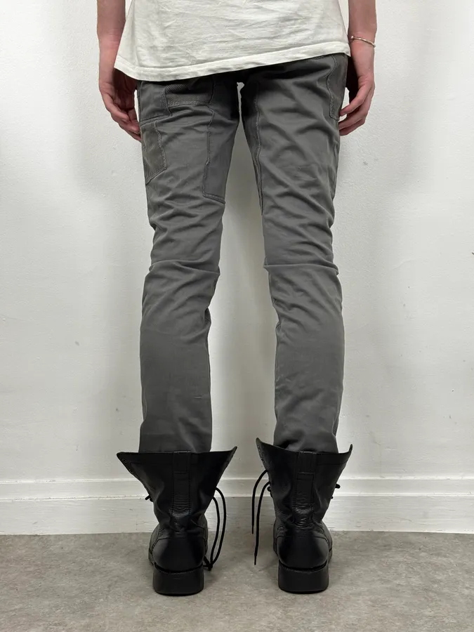 AW2011 Dolce & Gabbana Grey Patchwork Slim Pants - Image 4
