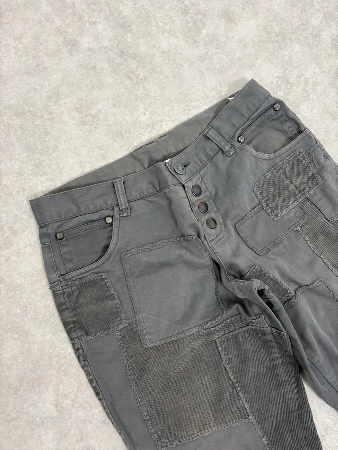 AW2011 Dolce & Gabbana Grey Patchwork Slim Pants - Image 6