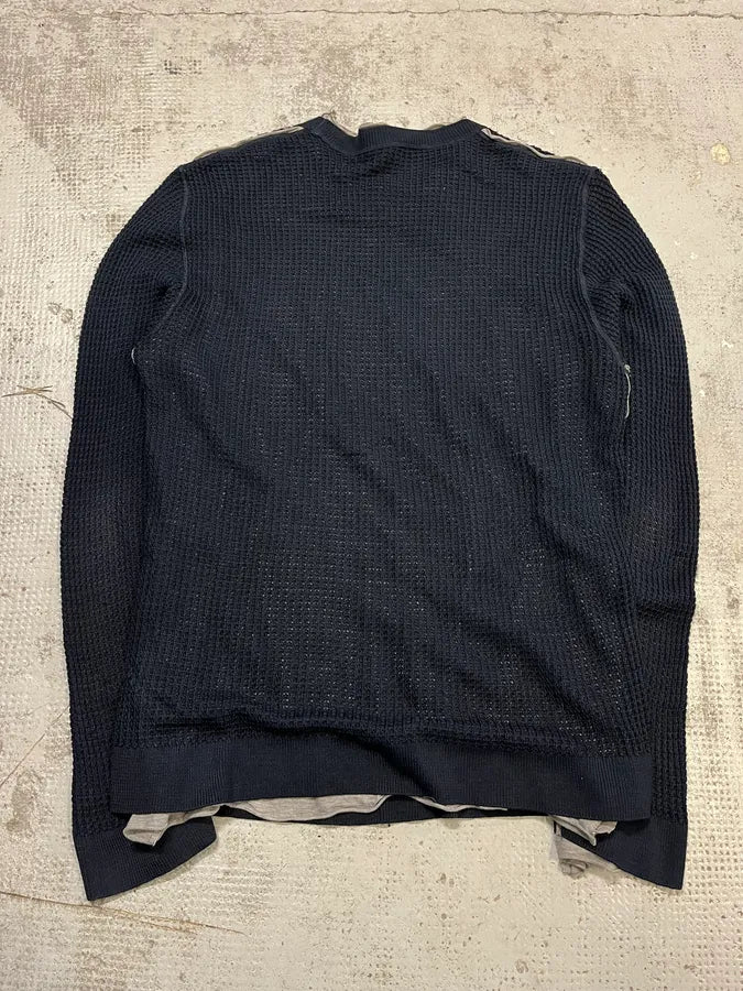 AW2011 Dolce & Gabbana Layered Navy Perfored Sweater - Image 7