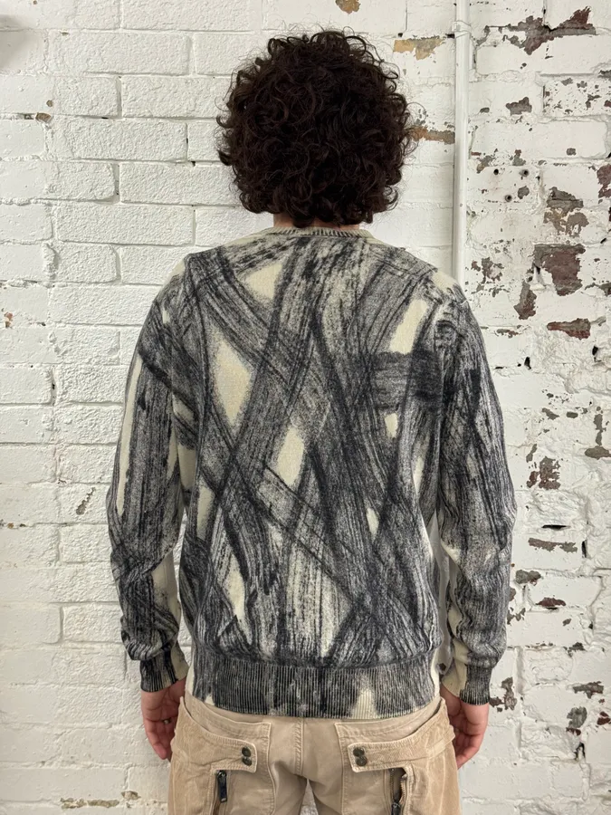 AW2011 Emporio Armani Wheel Paint Cardigan Sweater - Image 4