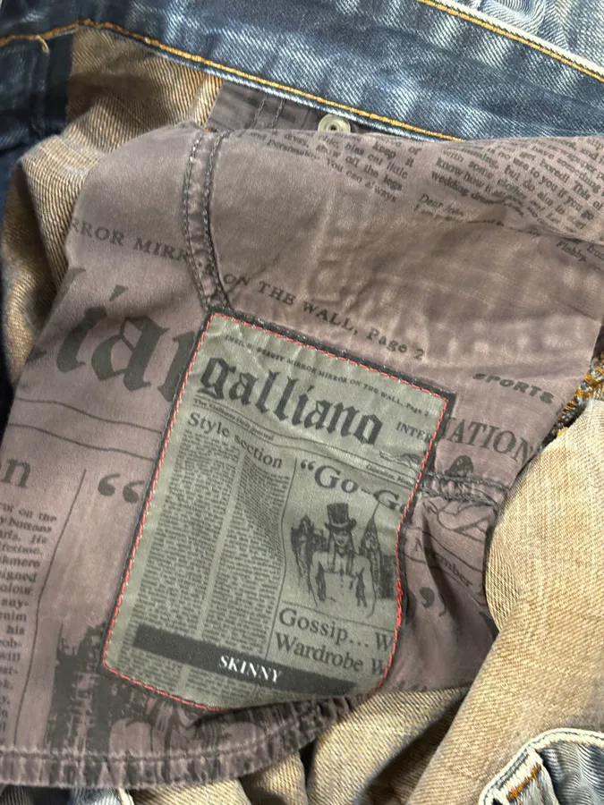 AW2011 Galliano Blue Denim Distressed Jeans - Image 12