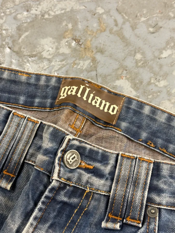 AW2011 Galliano Blue Denim Distressed Jeans - Image 6