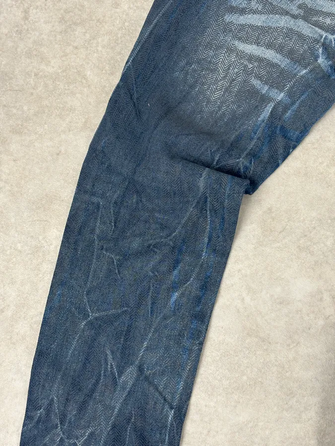 AW2011 Galliano Navy Slim Distressed Denim Jeans - Image 11
