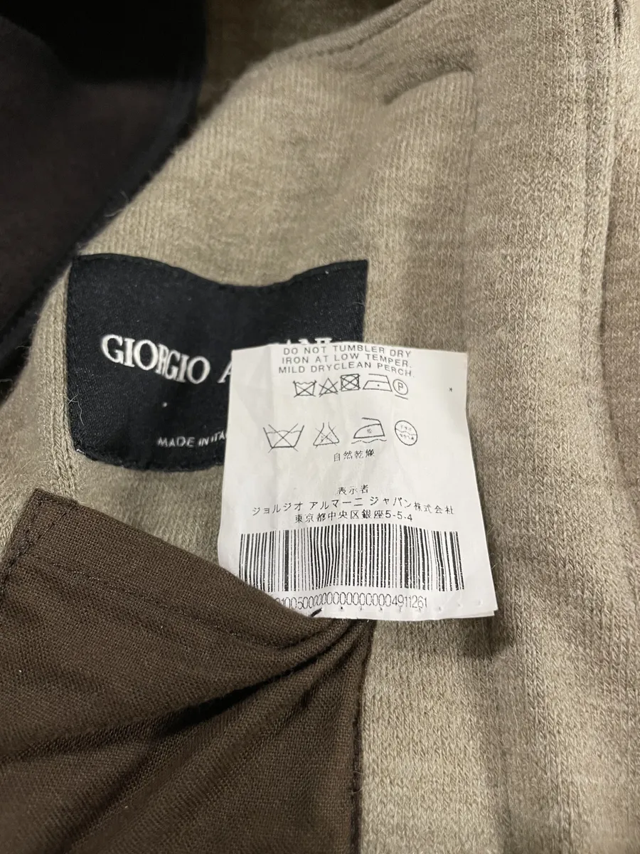 AW2011 Giorgio Armani Asymmetrical Zip Brown Hooded Suede Leather Coat - Image 12