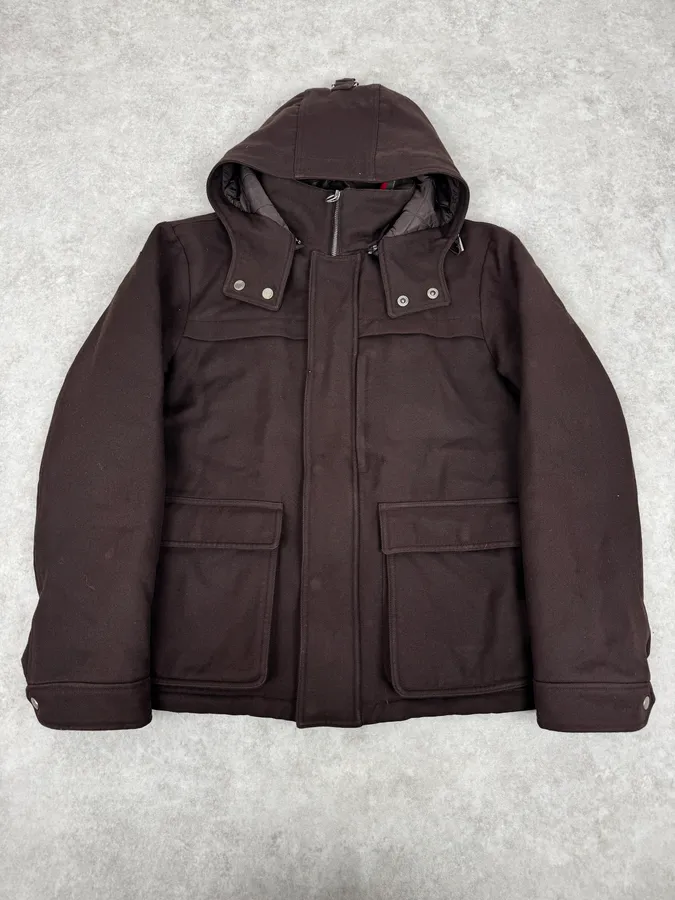 AW2011 Gucci Brown Hooded Wool Jacket