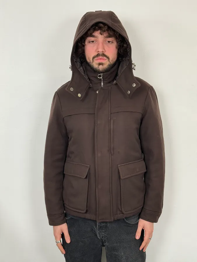 AW2011 Gucci Brown Hooded Wool Jacket - Image 2