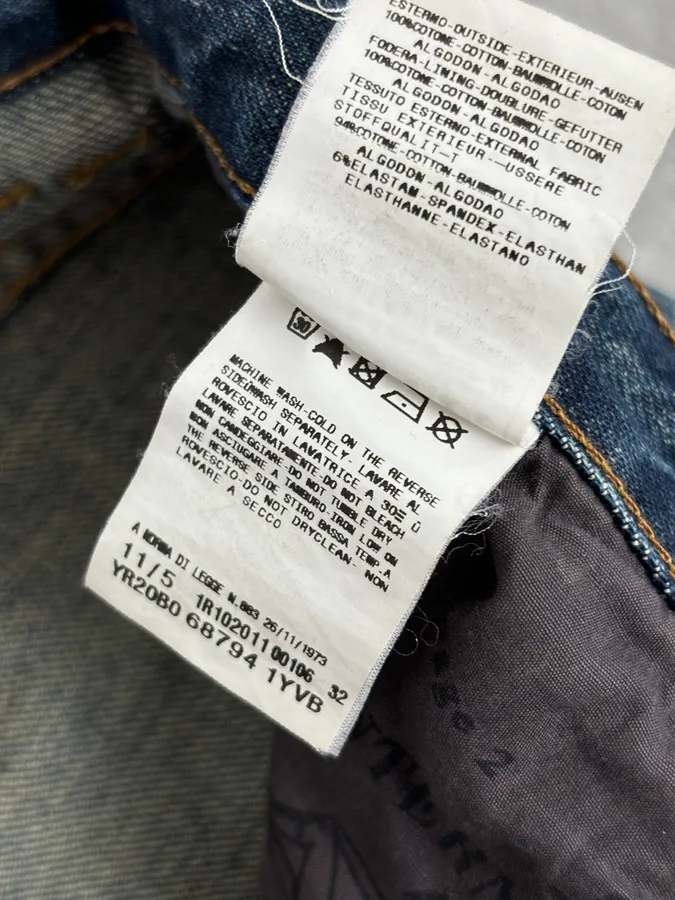 AW2011 John Galliano Blue Distressed Denim Jeans - Image 12