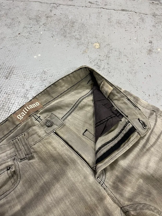 AW2011 John Galliano Grey Denim Washed Slim Jeans - Image 12