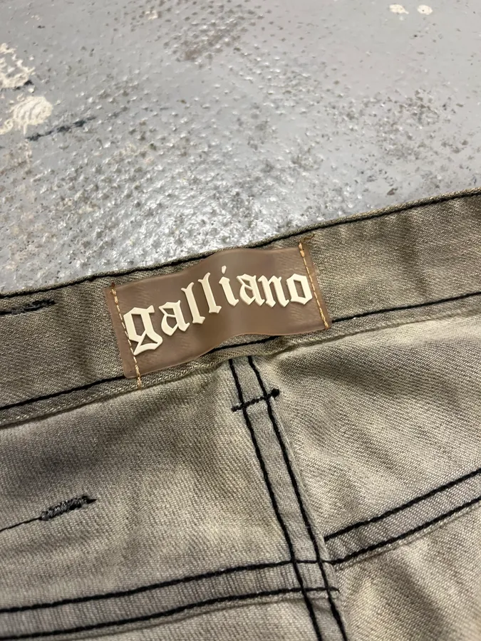 AW2011 John Galliano Grey Denim Washed Slim Jeans - Image 13
