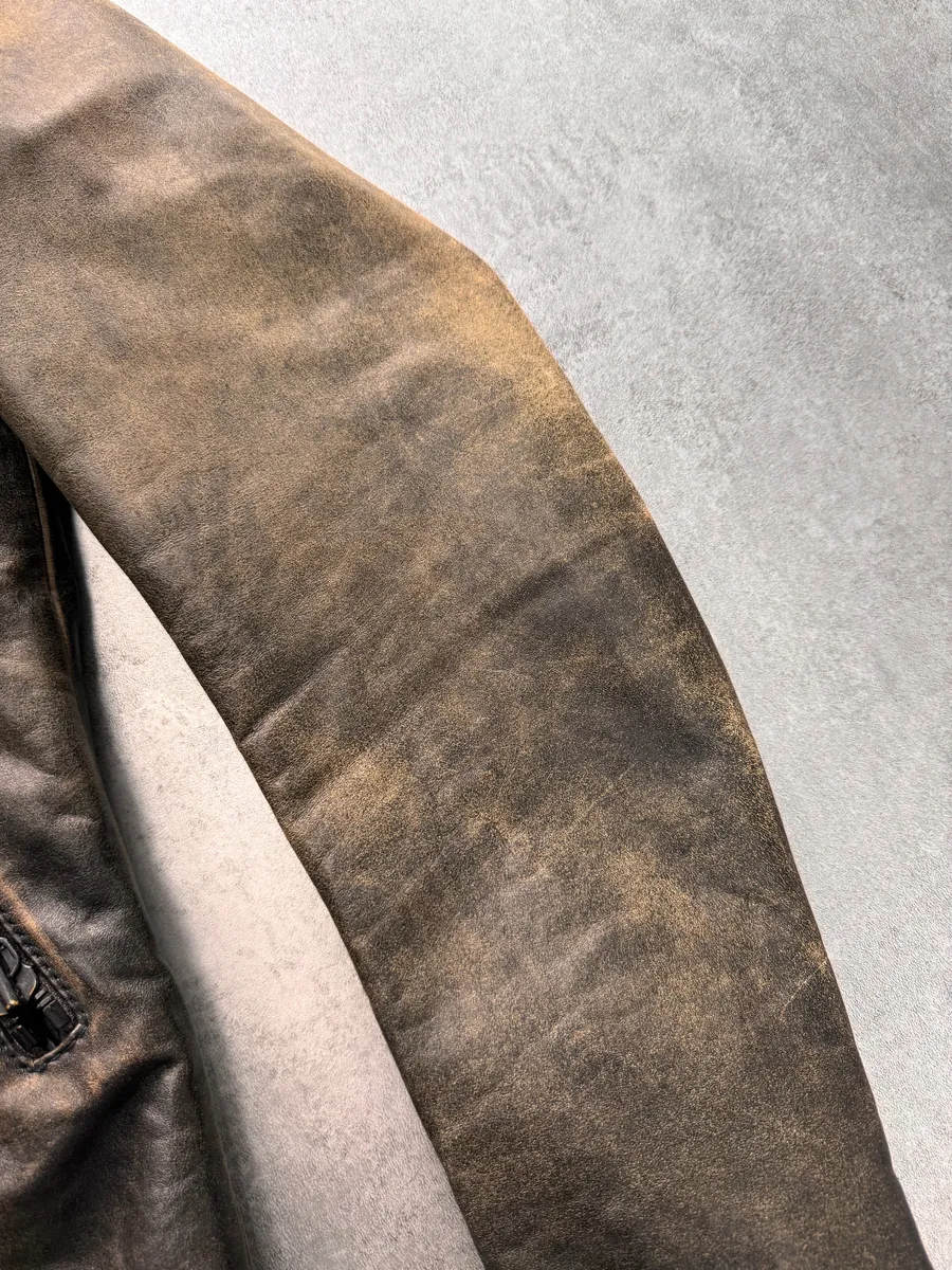 AW2011 Maison Margiela 5-Zip Distressed Leather Jacket - Image 5