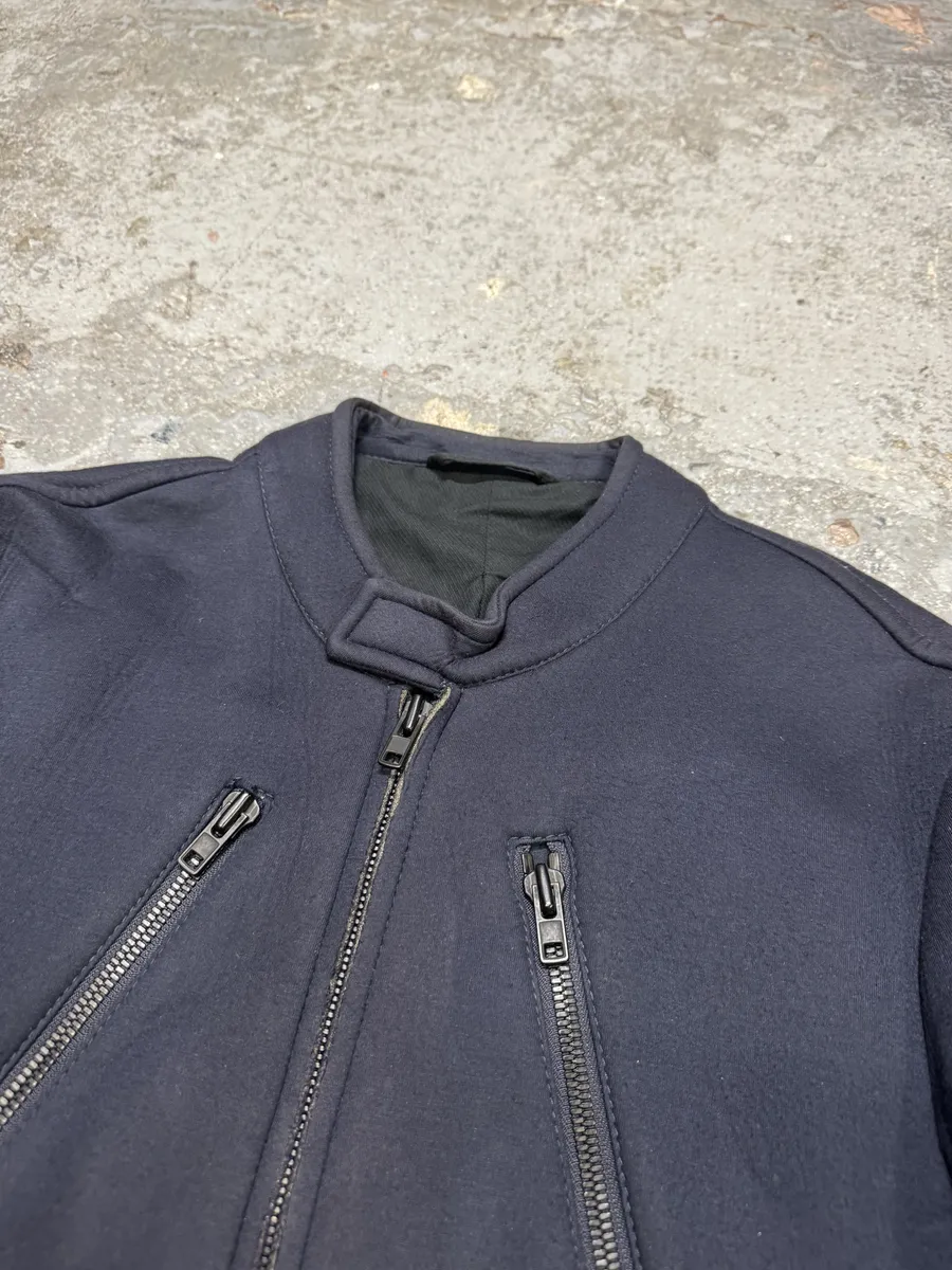 AW2011 Maison Margiela Navy Neoprene 5 Zips Jacket - Image 10