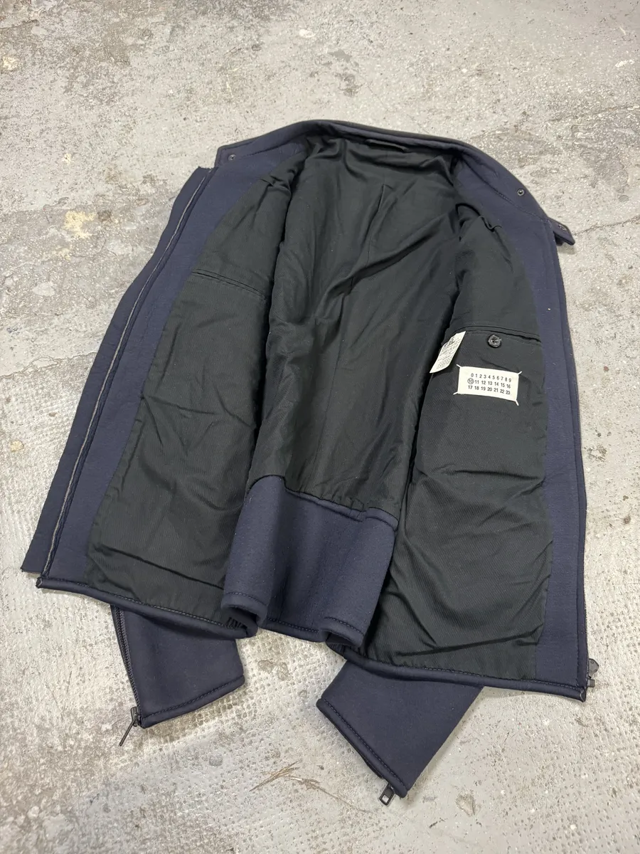 AW2011 Maison Margiela Navy Neoprene 5 Zips Jacket - Image 7