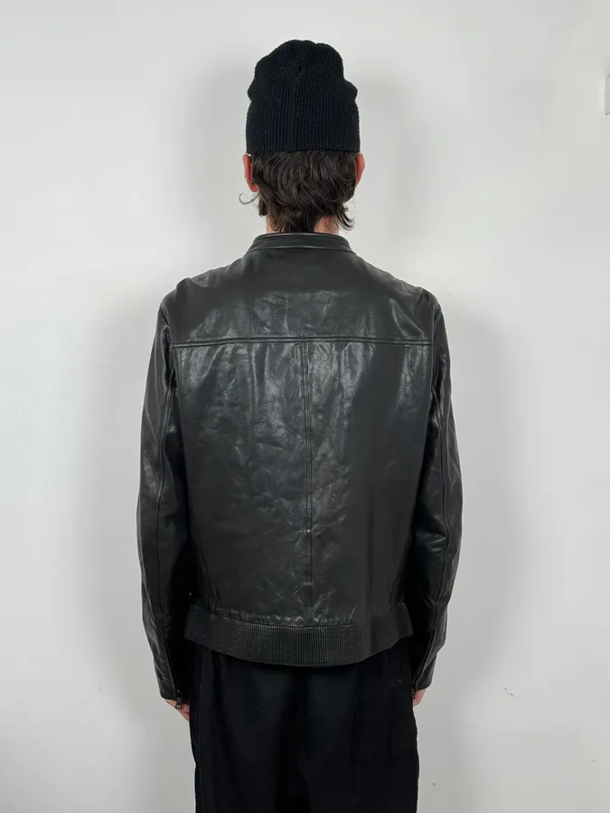 AW2011 Prada Black Biker Leather Jacket - Image 3