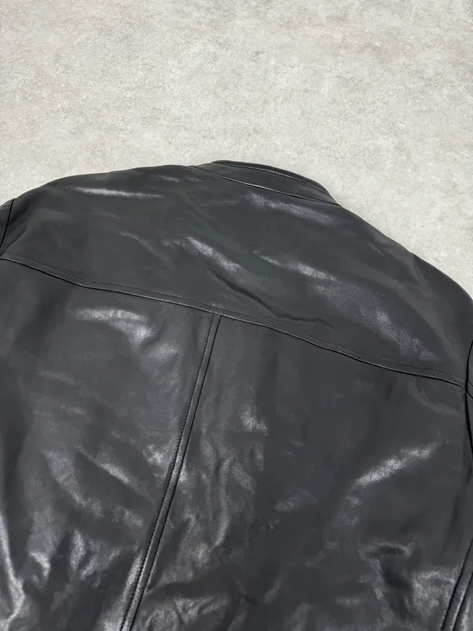 AW2011 Prada Black Biker Leather Jacket - Image 6