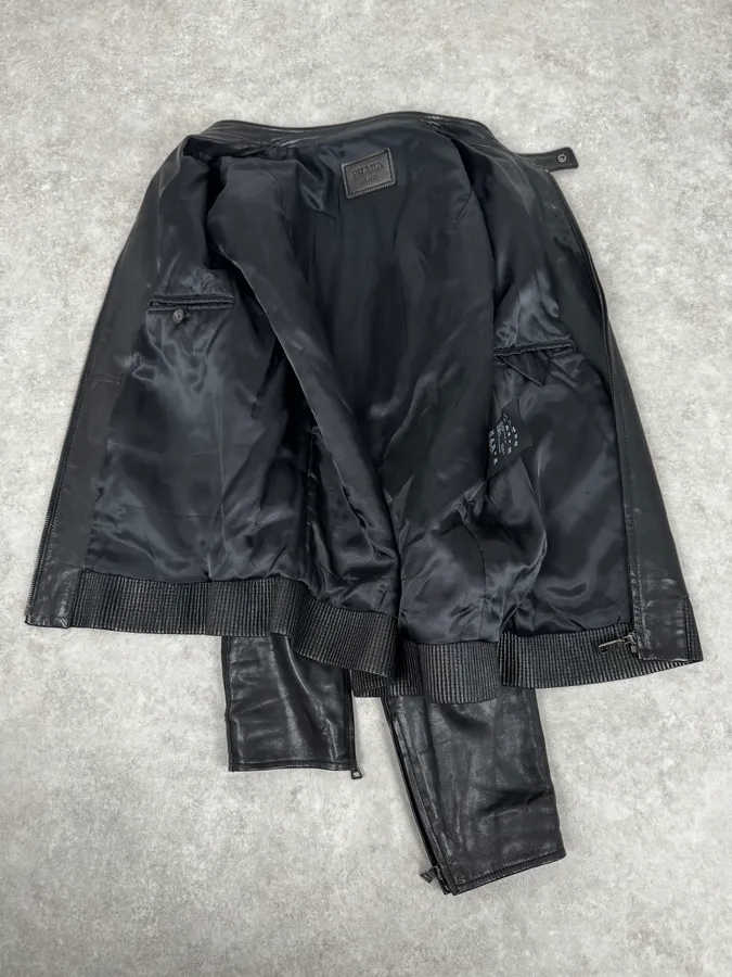 AW2011 Prada Black Biker Leather Jacket - Image 7